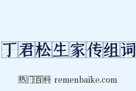 丁君松生家传组词是什么意思的图片